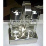 Useful Glass Oil and Vinegar Bottle Set With Stand for Home,glass Spice Bottle Set