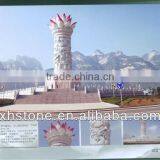 Big Round Stone Column With Dragon Carvings thumbnail-1