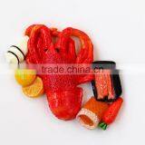 Cheap Custom Design Hand-painting 3D Seafood Lobster Shaped Resin Fridge Magnet thumbnail-6