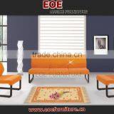 Simple Design Orange Leather Sectional Sofa Set thumbnail-1