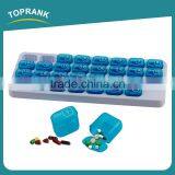 Toprank Factory Supply Portable Plastic Medicine Pill Storage Organizer 31 Day Monthly Pill Box With Pop-out Compartment Pods thumbnail-1