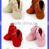 Afforable Girls Soft Soled Suede Leather Shoes Four Colors Baby Tassel Moccasins thumbnail-6