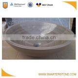 Round Yellow Wooden Marble Bowl With Faucet thumbnail-4