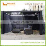 Large Square Garden Rattan Pavilion Gazebo Tent thumbnail-3