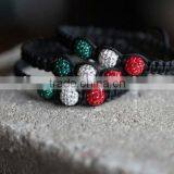 Hot New Bestselling Product Wholesale Fahion There Color Rope Bracelet With Italy Flag Made in China