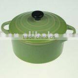Stoneware Casserole Round Shape With Black Lid thumbnail-1