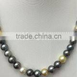 11-12mm Multicolors South Sea Pearl With Gold Clasp Necklace thumbnail-1
