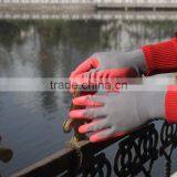 NMSAFETY 13 Gauge Grey Nylon Liner Coated Red Latex Wroking Gloves/ Anti-slip Gloves thumbnail-1