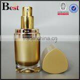 Cosmetic Triangle Shape Gold 15ml Acrylic Lotion Bottle thumbnail-2