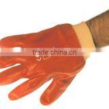 10" Cuff PVC Gloves, Knit Wrist Glove thumbnail-1