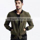 Polycotton Mens Jacket With Sleeve Zipper Fashion Varsity Jacket Plain Baseball Jacket thumbnail-4