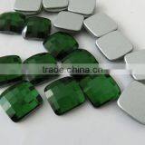 Emerald Net Cover Square Shape Crystal Flat Pointed Back Jewelry Decoration Stones