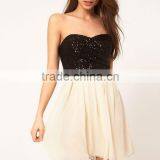12DR126 Cocktail Dress With Sequin Bandeau & Chiffon Skirt thumbnail-1
