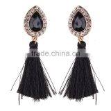 Bohemian Jewelry Rhinestone Gems With Long Colorful Tassel Charms Earrings for Women thumbnail-5