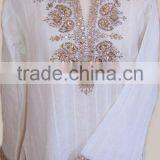 White Embroidered Ladies Tunic thumbnail-1