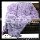 CX-D-123 Patchwork Hand Made Fashion Winter Genuine Fox Fur Carpet Rug thumbnail-2