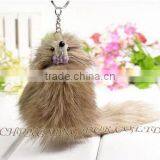 CX-R-14 Wholesale Lovely Desgin Cute Cheap Fox Fur Custom Keychain thumbnail-5