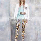 Slim Fit Fancy Printed Custom White Bomber Baseball Jacket for Women thumbnail-6