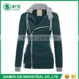 2017 Latest Fashion European Style Multi Color Women Winter Oblique Zipper Hoodie thumbnail-3