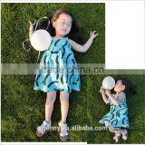 Fashion Girls Casual Blue and Yellow Sleeveless Clothing Cotton A Line Kid Dress thumbnail-2