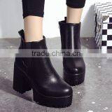 Zm50397b Autumn and Winter Europe Women Shoe Chunky Heels Brushed Lady Short Boots thumbnail-4