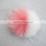 Myfur Customized Bi-color Dyed Raccoon Fur Bobble For Hat Accessory Pom Poms thumbnail-1