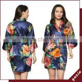 Silk Satin Floral Robe Kimono Robes Bath Robe Custom Made Japan Kimono Robe LF001 thumbnail-2