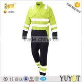 Hi-Viz Yellow/Navy Fire Resistant Safety Reflective Working Coverall thumbnail-1