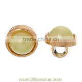 Resin Shank Buttons Scrapbooking Round Gold Plated Yellow Pearl Imitation Findings 10mm Dia,100PCs,Bulk thumbnail-1