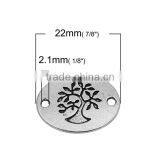 Zinc Based Alloy Boho Chic Connectors Oval Antique Silver Tree thumbnail-2