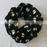 Women's Halloween Owl Pattern Print Artificial Cotton Wrap Scarf thumbnail-1