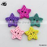 15MM Star Shaped Wood Buttons Colorful Buttons For Decoration DIY Craft Accessories thumbnail-1