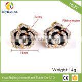 Black Roses Flowers Diamond Stud Earrings for Lady thumbnail-6