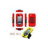 Red ABS Bike Mobile Phone Holder IPX8 Waterproof Case for iPhone 4 / 4S / 5 / 5S / 5C