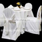 White Scuba Chair Cover With Sash on the Back Banquet Chair Cover
