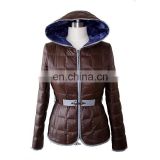 Leather Button With Zip Cotton Padded Jacket