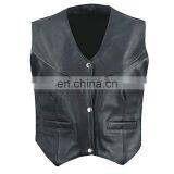 HMB-3161A LEATHER VEST BRAIDS STYLE BLACK COAT VESTS thumbnail-1