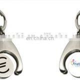 Hot Sale Shopping Trolley 1Euro Coin , Token Holder Keyring Keychain