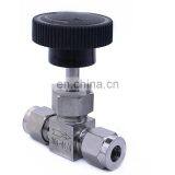 Adjustable Needle Valve OD 3 4 6 8 10 12 14mm 1/8" 1/4" 3/8" 1/2" Compression Double Ferrule Tube Stainless Steel 304 thumbnail-1