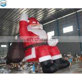 Factory Supply Pvc Christmas Inflatable Santa on Motorcycle, Movable 6m Advertising Old Man NB006-7 thumbnail-3