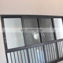 20 Years Export Experience Simple Design Frosted Glass Silver Aluminum Frame Balcony Big Sliding Window With Protection Bars thumbnail-4