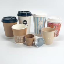 Eco Friendly Coffee Shop Wholesale Takeaway Bulk Disposable Paper Cups thumbnail-1