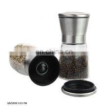 Salt and Pepper Shakers with Silicon Stand, Premium Salt and Pepper Grinder Set, Adjustable Ceramic Coarseness - Stainless Steel