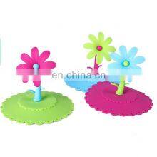 Colorful New Design Flower Shaped Silicone Cup Lid Cup Cover thumbnail-2