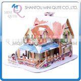 Mini Qute Christmas Cabin Building Blocks 3d Paper Puzzle Diy Model Cardboard Jigsaw Puzzle Game Educational Toy NO.B368-1