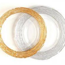 Amazon Sale Gold Silver Rimmed Glass Charger Decorative Dinner Plate For Wedding Party Restaurant thumbnail-3