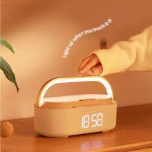 2022 Best Seller Multifunction Wireless Charger Charging With BT Speaker Wireless Charge Night Light Alarm Clock Phone Holder thumbnail-2