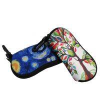 Customized Pattern Portable Neoprene Zipper Eyeglasses Sunglasses Soft Case Safety Pouch Bag for Glasses With Belt Clip thumbnail-3