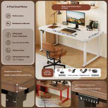 Electric Height Adjustable Office Corner Computer Standing Desk thumbnail-1