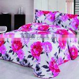 3 Pcs Gorgeous Sanded Quilt Bed Set Flower Design In Pink Color thumbnail-1